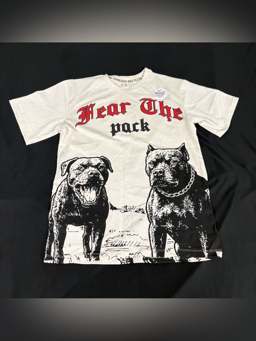 NWOT Recycled Threads Mens Clear Dog Print Short Sleeve T-Shirt M